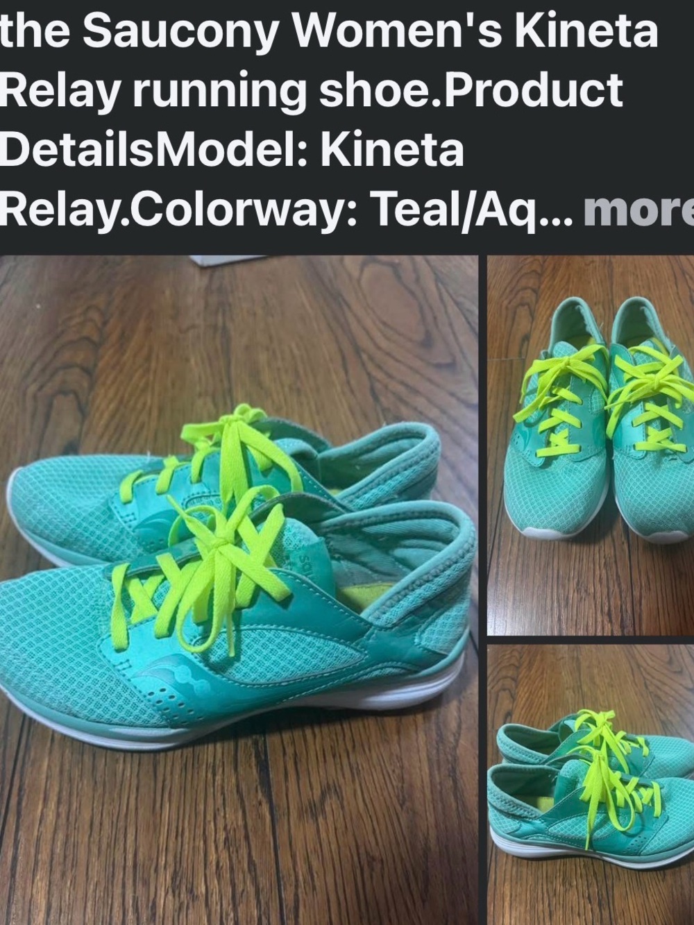 Saucony Women's Kineta Relay Running Shoes - Teal with Neon Yellow Laces